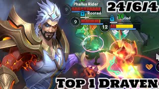 Wild Rift Draven  Top 1 Draven Gameplay Rank Challenger [upl. by Arvell1]