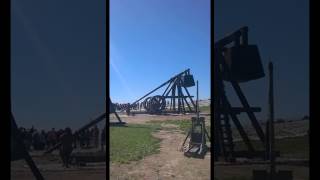 Trebuchet firing 90kg projectile over 300 meters with ease [upl. by Norbel616]