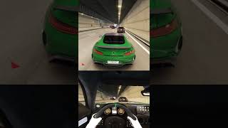 Driving a Tuned MercedesAMG GT Coupé in VR Through Dense Highway Traffic shorts [upl. by Namilus197]