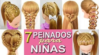 7 Peinados Faciles para Niñas con Trenzas para la EscuelaFiestasGraduacion [upl. by Aitak]