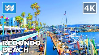 4k Redondo Beach Pier in South Bay Los Angeles California USA  Walking Tour amp Travel Guide [upl. by Atikehs]