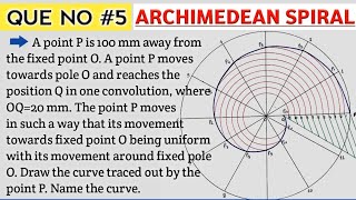 HOW TO DRAW AN ARCHIMEDEAN SPIRAL FOR ONE CONVOLUTION IN ENGINEERING DRAWING QUE NO5 [upl. by Nnayr934]