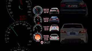 BMW M5 E60 V10 507 HP vs Audi RS6 C6 V10 580 HP vs Lexus ISF V8 423 HP vs Mercedes AMG E63 V8 514HP [upl. by Ardna728]