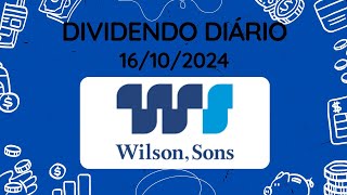 Dividendos do dia 16102024  PORT3  WILSON SONS [upl. by Inalaehon]