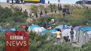 Calais Migrants Whats it like in the quotJunglequot 360 video BBC News [upl. by Lonna609]