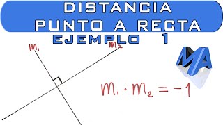 Distancia de un punto a una recta  Ejemplo 1 [upl. by Erdua]