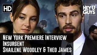 Shailene Woodley and Theo James Interview  Insurgent New York Premiere [upl. by Sari]