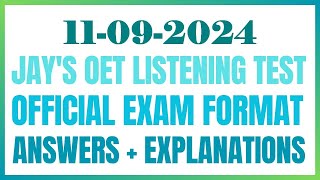 OET LISTENING TEST 11092024 oet oetexam oetnursing oetlisteningtest [upl. by Hayyikaz367]