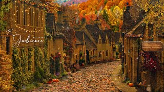 🌾🐓 AUTUMN VILLAGE ASMR Ambience  Wind amp Crunchy Leaves Village Sounds Horses [upl. by Stav]