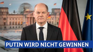 Bundeskanzler Scholz Ansprache zum russischen Angriff auf die Ukraine [upl. by Natanoj]