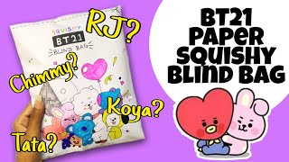 Opening Biggest BT21 Paper Squishy Blind bag😳 [upl. by Aicatsan]