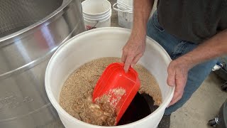 Separating over 120 pounds of honey from our wax cappings [upl. by Holmen202]