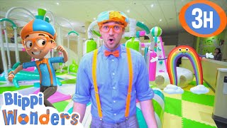 Blippi Visits an Indoor PlayPlace  3 HOUR Blippi amp Blippi Wonders Videos for Kids [upl. by Aleciram]