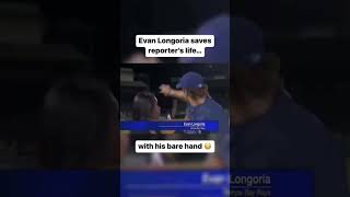 Evan Longoria saves a reporters life😍 video Debunked 🥴 [upl. by Jillie758]