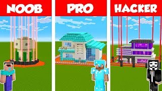 Minecraft NOOB vs PRO vs HACKER SAFEST HOUSE DEFENSE CHALLENGE in Minecraft  Animation [upl. by Dyob714]