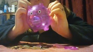 ASMR Counting Piggy Bank counting change sorting cataloging Lofi Whispering [upl. by Mareah501]