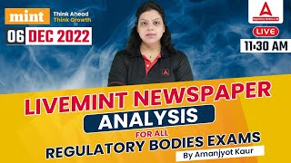 6 Dec 2022 LiveMint Analysis  LiveMint Newspaper Analysis  Adda247 Regulatory Bodies [upl. by Albion]