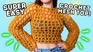 Crochet Mesh Top Tutorial for Beginners  Brunaticality Crochet [upl. by Fabio]