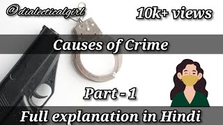 CAUSES OF CRIME  SOCIAL CAUSES  EXPLANATION IN HINDI  PART 1  CRIMINOLOGY  DIALECTICAL GIRL [upl. by Gorlicki198]