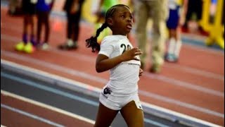 5 year old Leighla Herriott  400m Run Meet Record [upl. by Dallman]