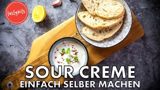 Sour Creme selber machen Rezept  schneller amp einfacher Dip [upl. by Jamaal]