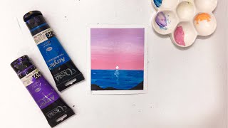 acrylic seascape painting  step by step [upl. by Jandel]