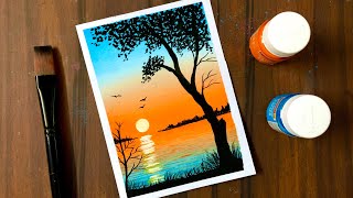 Easy Painting for Beginners  Poster Colour Painting Ideas [upl. by Quiteris]