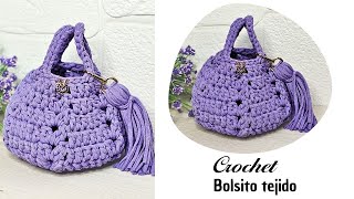 Bolso en trapillo  Tutorial de Crochet  Para principiantes Super Easy DIY Crochet Mini Bag [upl. by Conchita]