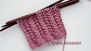 Узоры спицами Узор «Колоски» Вязание по кругу Spikelets pattern Knitting in a circle [upl. by Parsaye241]