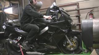 Honda VFR 800 FI interceptor supercharged dyno run 183 hp [upl. by Oeht]