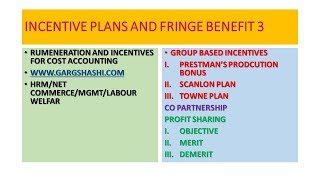 INCENTIVE PLANS AND FRINGE BENEFITS IN HINDI 3 [upl. by Weintrob]