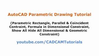 AutoCAD Parametric Drawing Tutorial  AutoCAD Parametric Rectangle  AutoCAD Formula Dimension [upl. by Oetomit933]