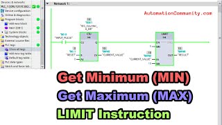 Get Minimum MIN Get Maximum MAX LIMIT instructions in PLC [upl. by Notsniw940]