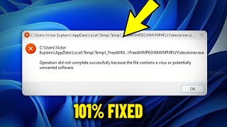 Operation did not complete successfully because the file contains a virus or unwanted software  FIX [upl. by Araihc520]