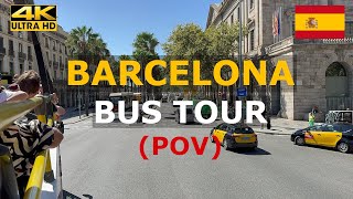 Barcelona Bus Tour 1 HOUR LONG POV 4K barcelona pov [upl. by Archaimbaud655]