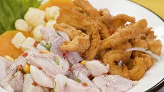 Receta de ceviche peruano carretillero • Receta peruana • Peruvian food • Cebiche  BUENAZO [upl. by Orgel]