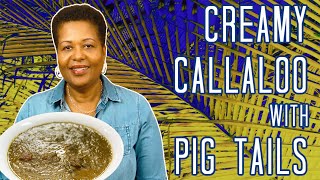 Callaloo recipe with Salted Pigtails Savory creamy delicious😋 [upl. by Ylremik]