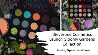 Dieverune Cosmetics Launch Gloomy Gardens Collection  Palette Pigments and Liners [upl. by Ashok900]