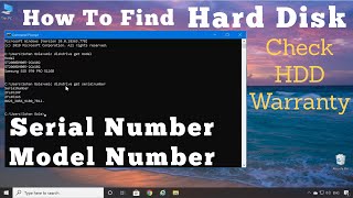 How To Check Hard Disk Serial Number And Model Number in Windows Using CMD  Check HDD Warranty [upl. by Ilowell723]