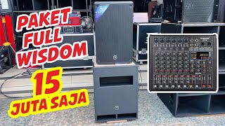 PAKET SPEAKER WISDOM SUBWOOFER 18INC SW18 DAN DP15 PRO MIXER MLIVE 6 [upl. by Amiarom]