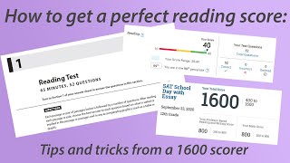 How to get a perfect score on the SAT reading section tips from a 1600 scorer [upl. by Yrrah117]