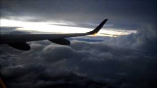 Turbulence thunderstorm and dark sky during takeoff [upl. by Riplex]