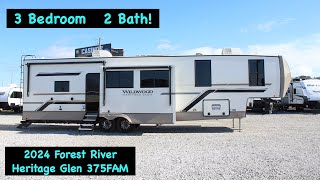 THREE BEDROOM FIFTH WHEEL RV 2024 Heritage Glen 375FAM  TWO FULL BATHROOMS [upl. by Alsworth]