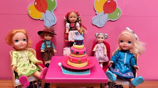 Cousins Birthday  Elsa amp Anna toddlers  cake  fun party  gifts  Barbie dolls  Shopkins [upl. by Adneral789]