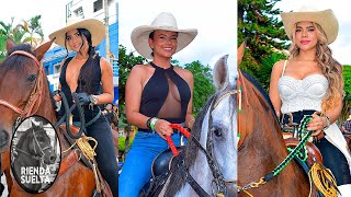 Mujeres hermosas en la cabalgata de Buga Valle del Cauca 2024 [upl. by Herzel]