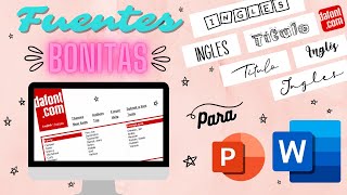 Cómo descargar fuentes bonitas para WORD y POWER POINT 😍  tipografías gratis de DaFont  KATE [upl. by Gosser830]