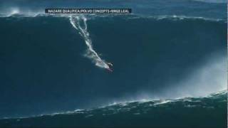 World Record Garrett McNamara rides 90 ft wave in Nazare PT [upl. by Ecnerual627]