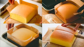 The 4 Softest Taiwanese Castella Cakes｜No Music Baking Video [upl. by Nylehtak]