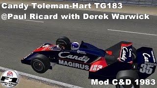 F1C Candy Toleman MotorsportHart TG183 Paul Ricard with Derek Warwick  Mod CampD 1983 [upl. by Halbert]