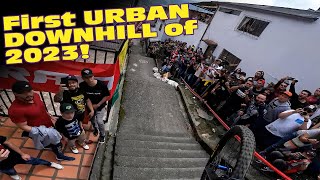 FIRST RACE FIRST PODIUM⎮Manizales URBAN DH 2023 🇨🇴⎮4k⎮ [upl. by Anaj215]